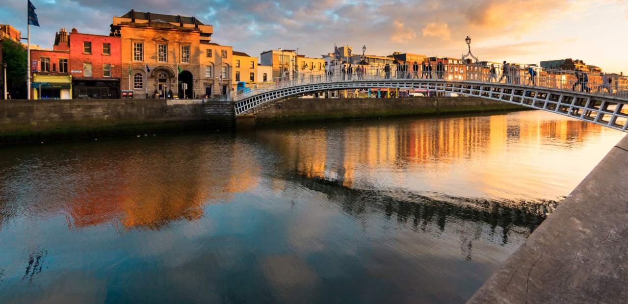 Sonnenuntergang in Dublin